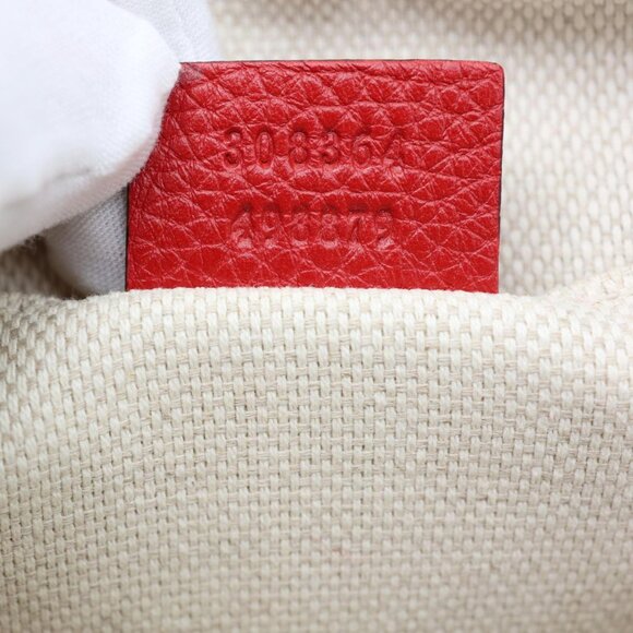Gucci  Soho Disco Camera Leather Crossbody Bag Red 308364 - Picture 14 of 14